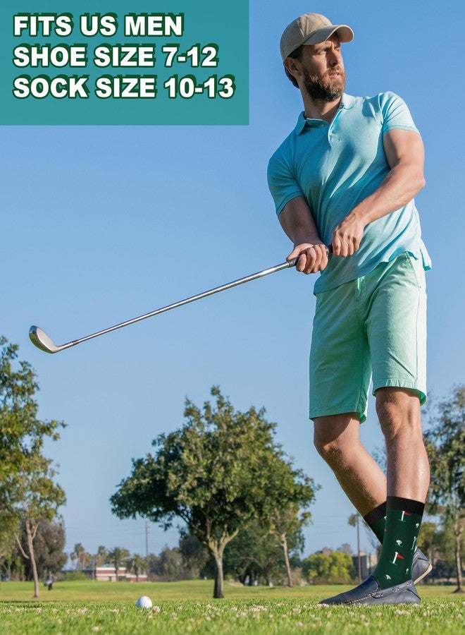 Croloose 6 Pairs Funny Golf Socks for Men Youth Novelty Casual Cotton Crew Socks Golf Lover Accessories Christmas Birthday Gifts for Golfers - Image 2